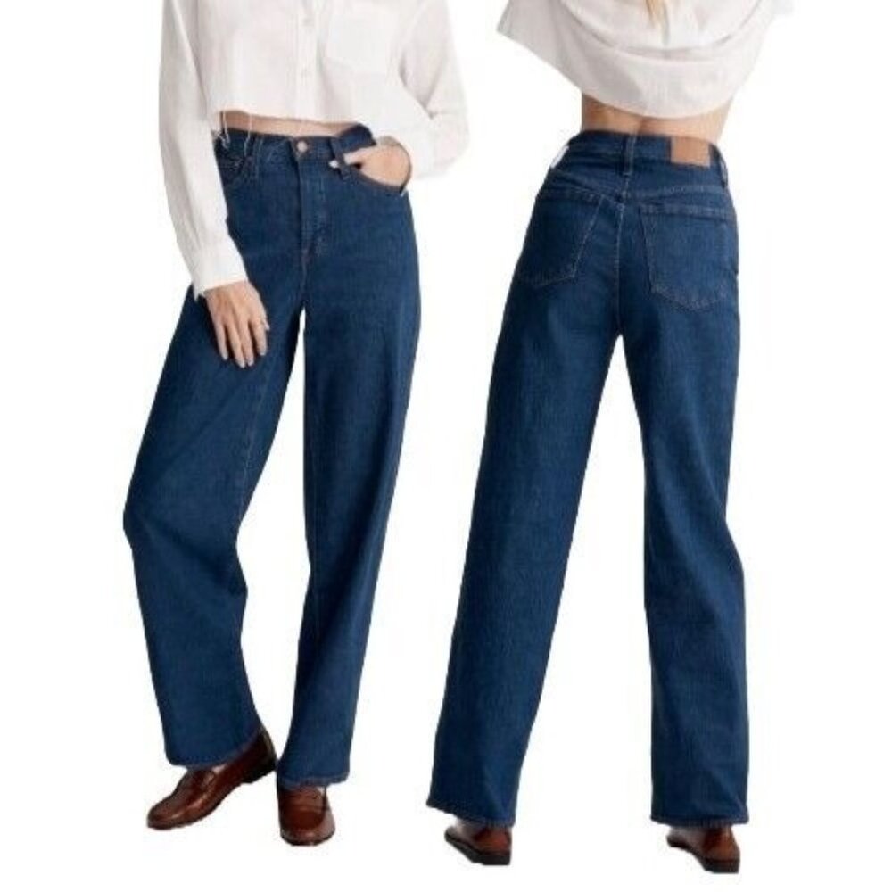 Madewell Dark Blue Wide Leg Jeans
